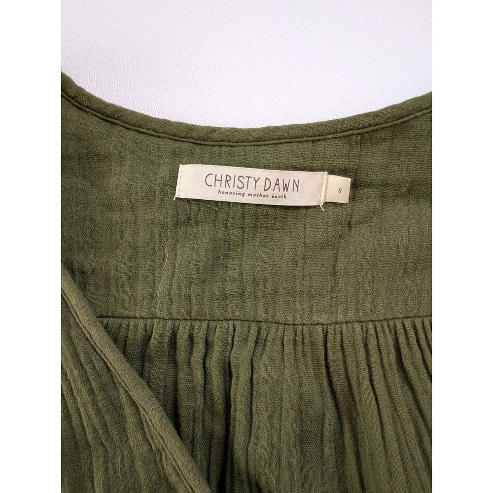 Christy Dawn Cotton Gauze Green Midi Dress Size Small - Picture 4 of 8